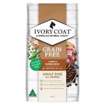 Ivory Coat Grain Free Adult All Breed Lamb & Kangaroo Dry Dog Food  13 Kg