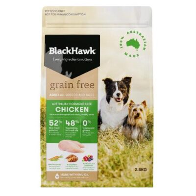 Black Hawk Grain Free Adult Small Breed Chicken Dry Dog Food  2.5 Kg