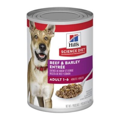 Hill's Science Diet Adult 1-6 Beef & Barley Entree Wet Dog Food 370gm 12 Cans