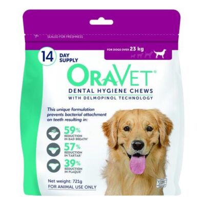 Oravet Dental Chews For Large Dogs Over 23 Kg (Pink) 14 Chews
