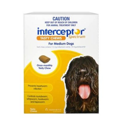 Interceptor Spectrum Chews Medium 11-22kg Yellow 3 pack