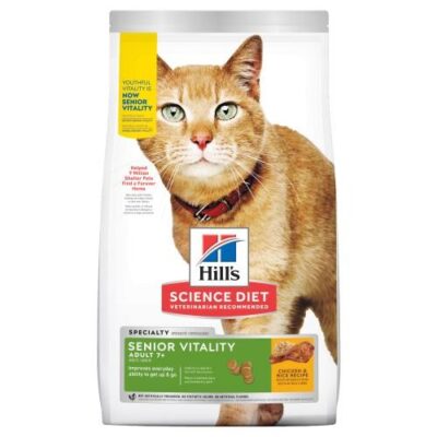 Hill's Science Diet Senior Vitality Adult 7+ Chicken & Rice Recipe Dry Cat Food  2.72 Kg